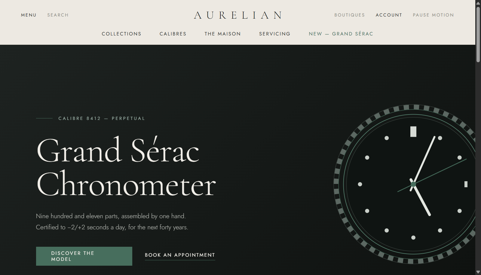 The Aurelian landing page, animated offline build