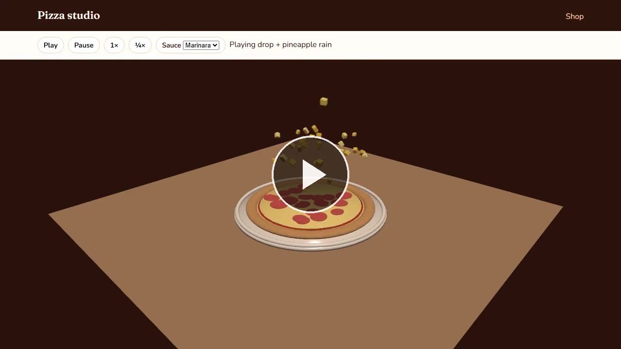 Play the pizza website studio recording