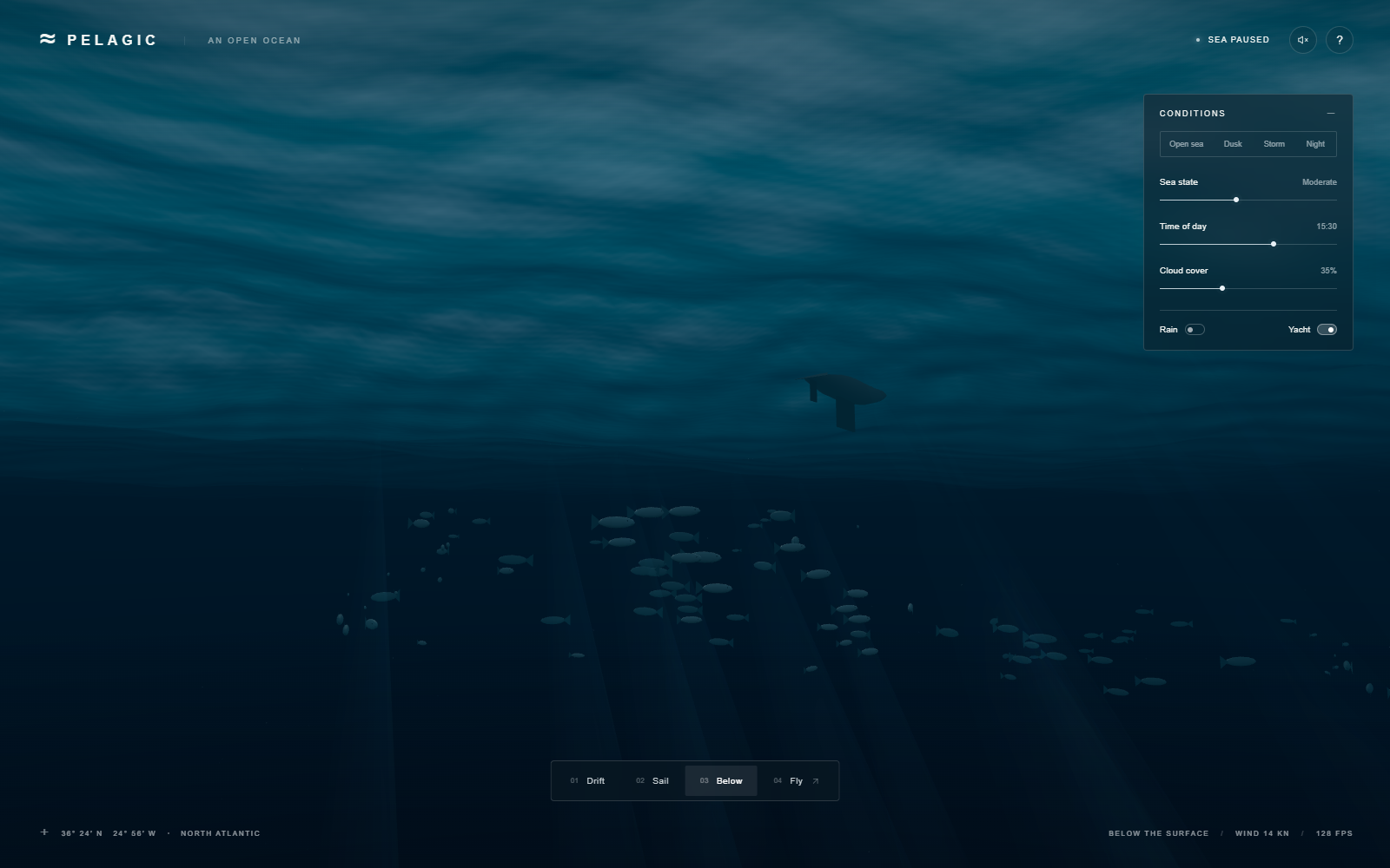 Underwater scene after the color seam correction