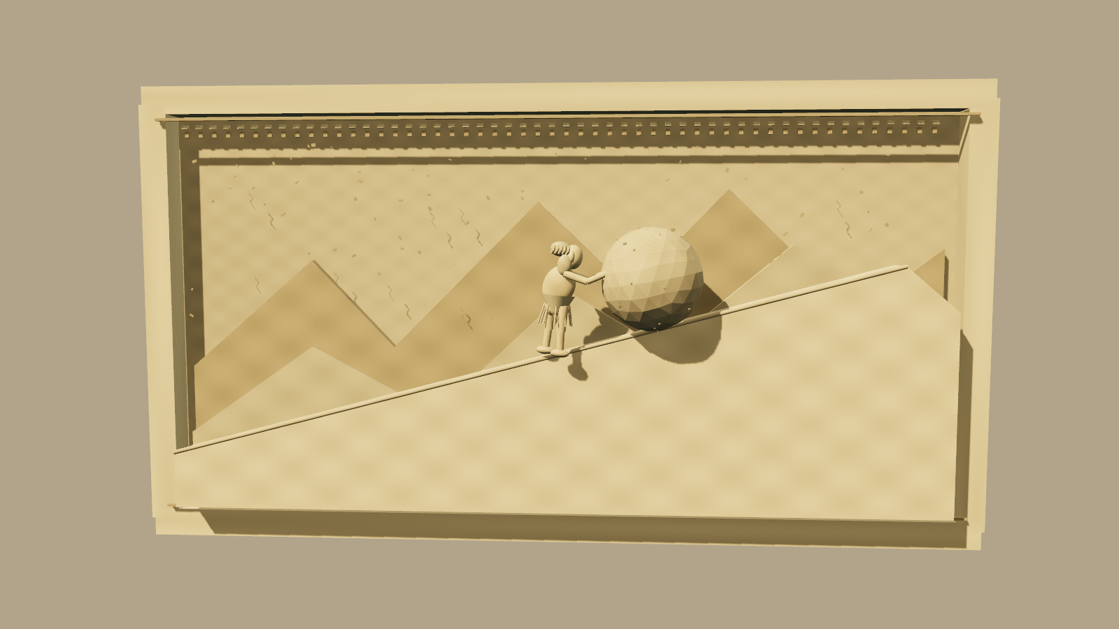 Earlier Sisyphus, in Stone