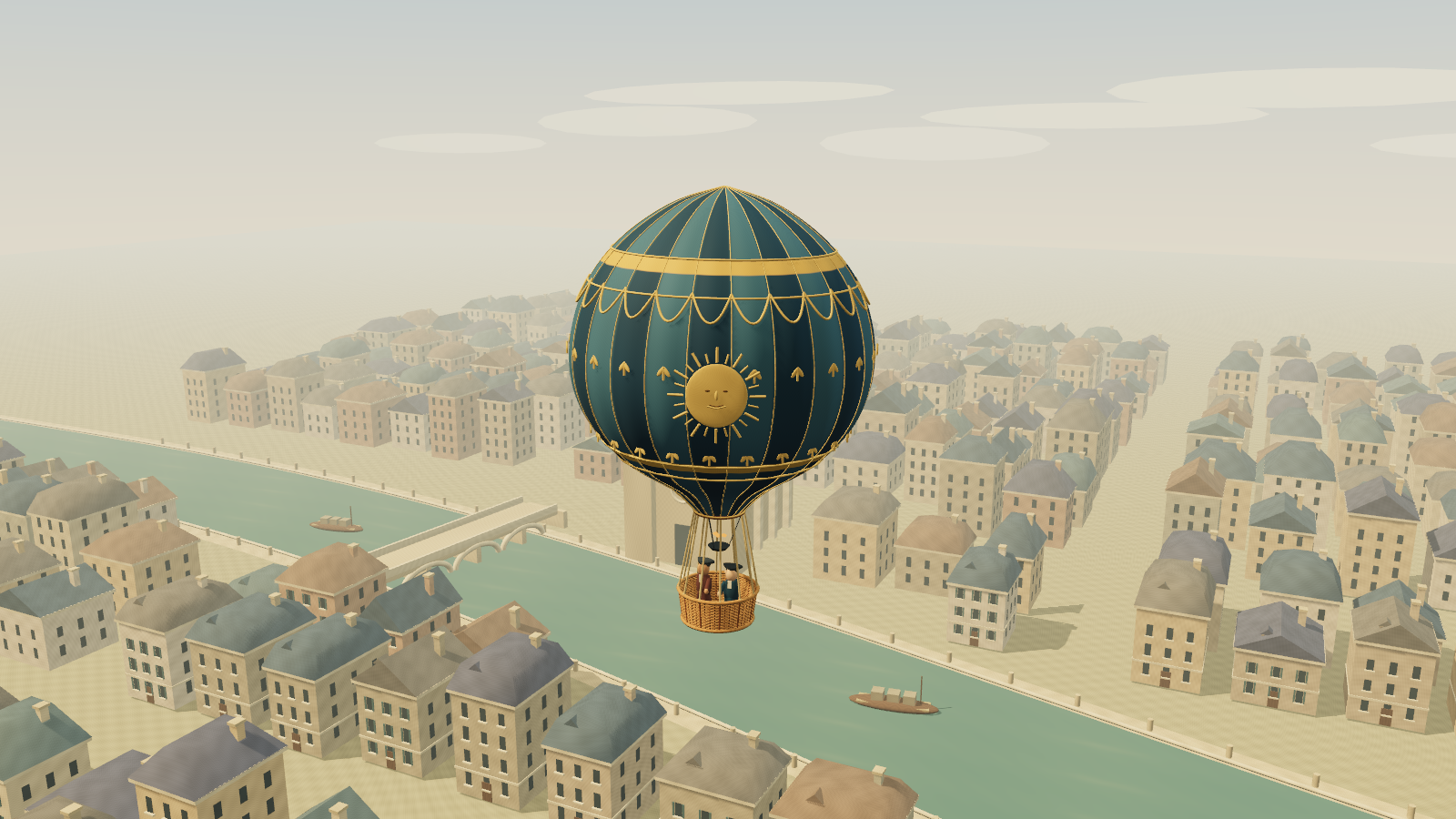 Above Paris: captured frame from the animation