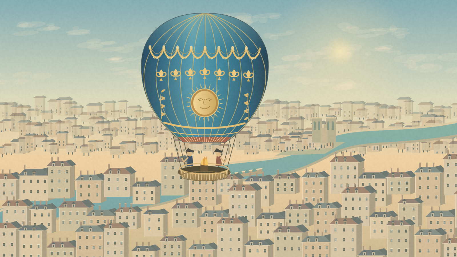 Above Paris: captured frame from the animation