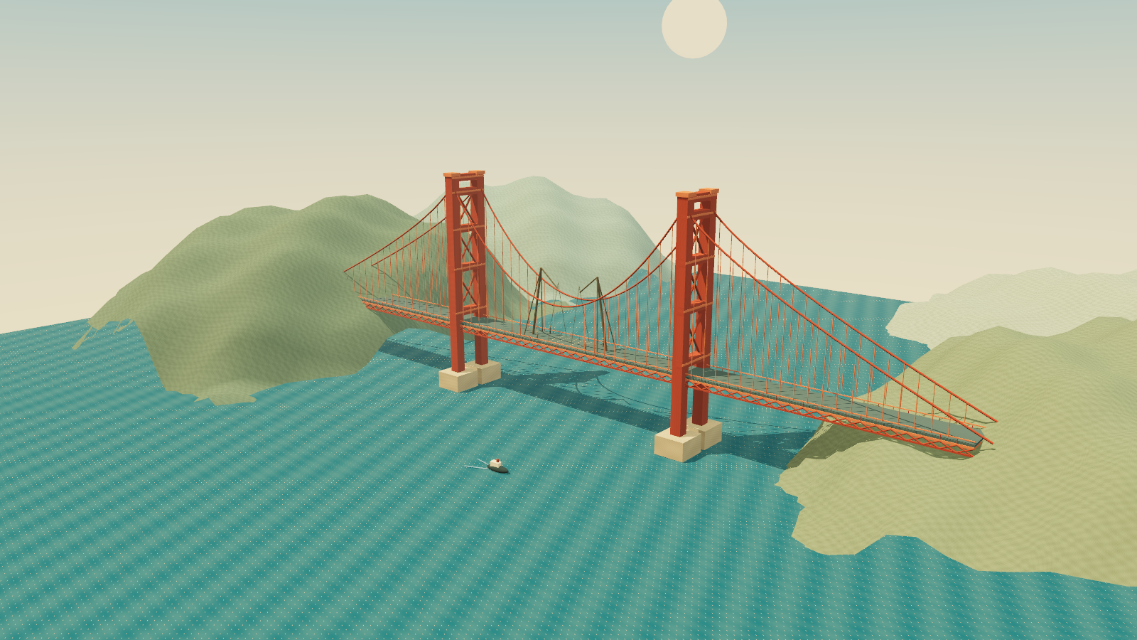 Joining the Golden Gate: captured frame from the animation