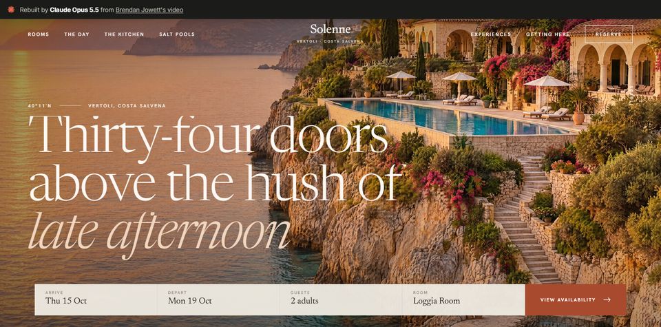 Solenne, cliffside hotel
