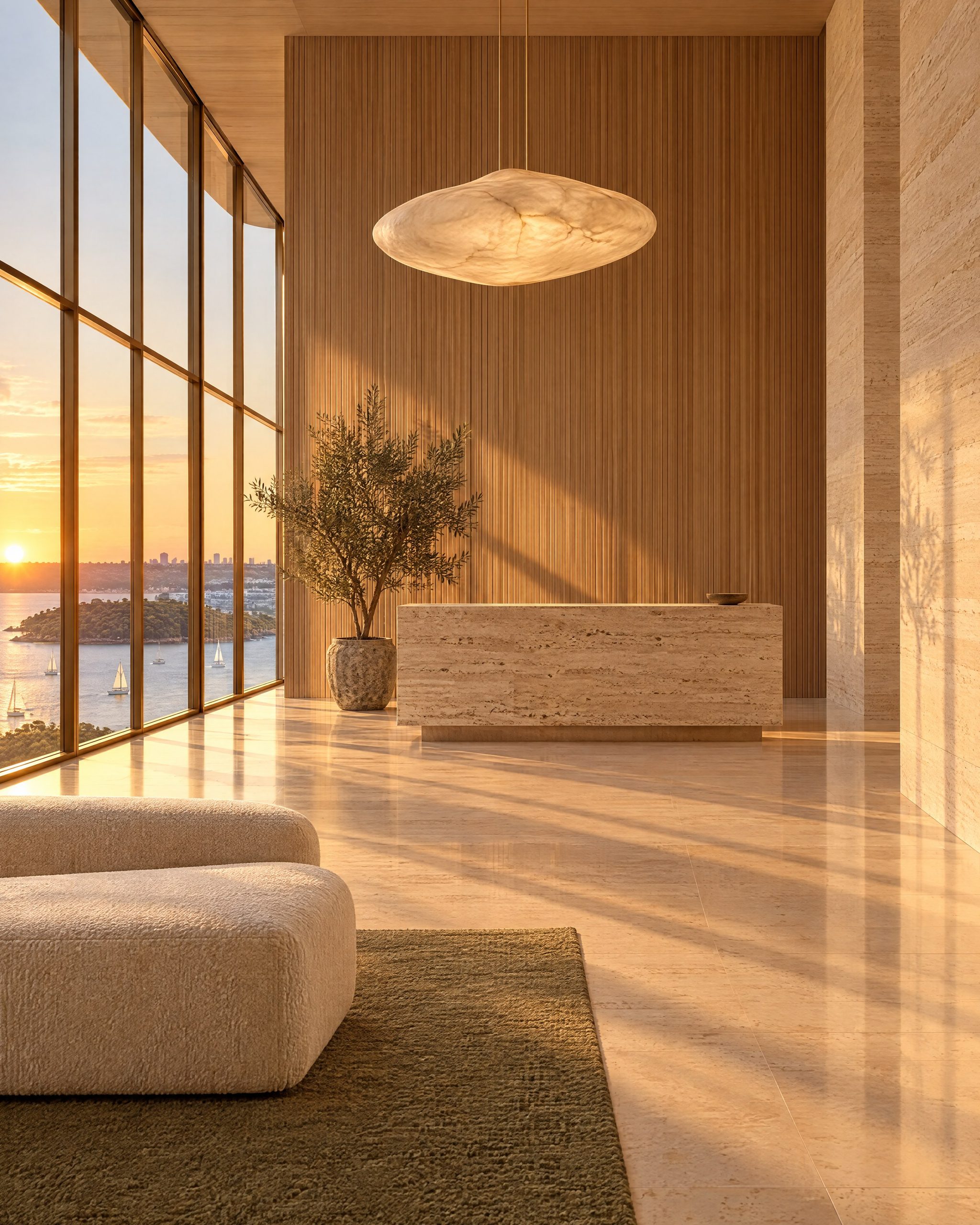 Double-height lobby