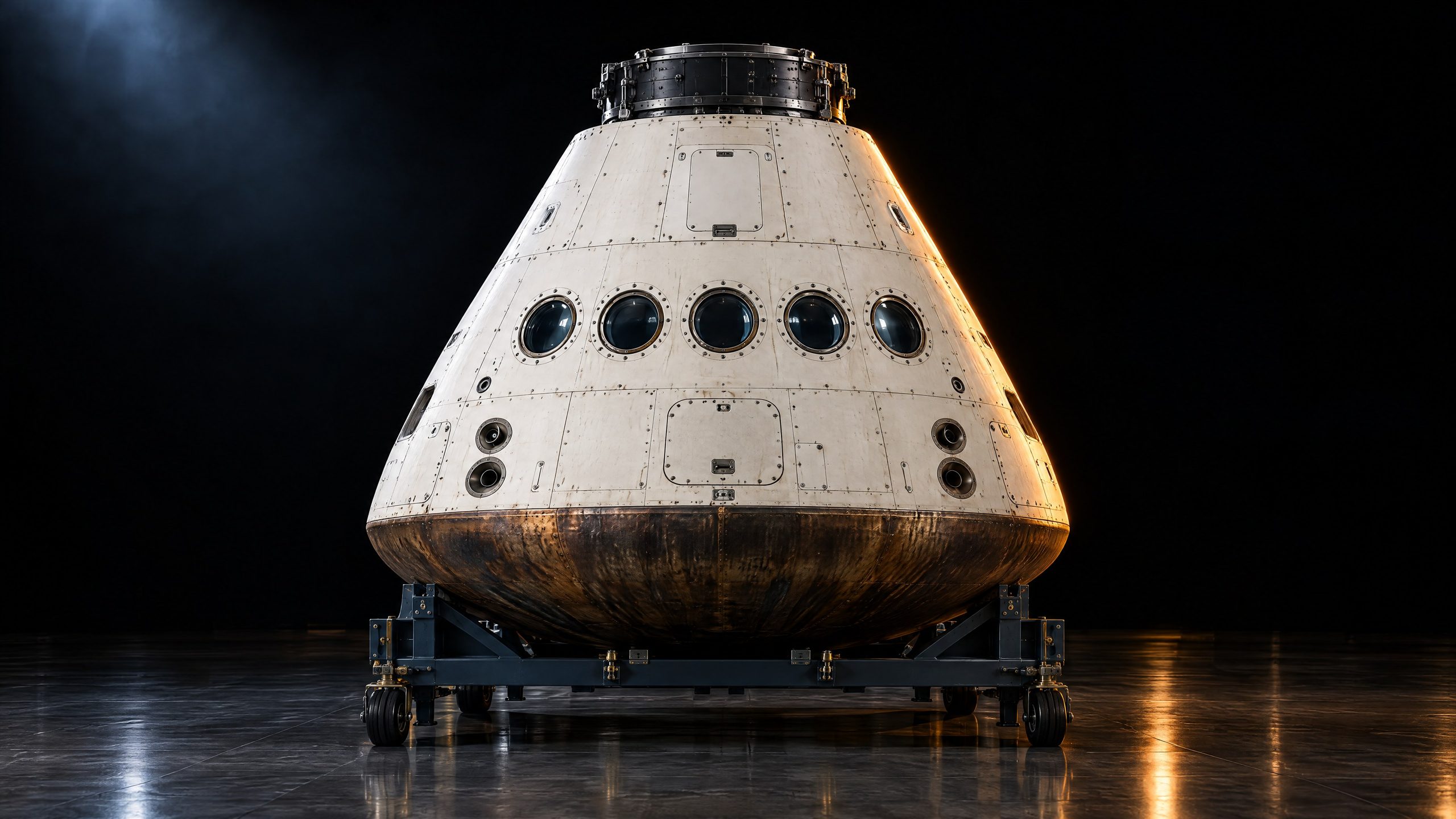LYRA capsule on its transport cradle