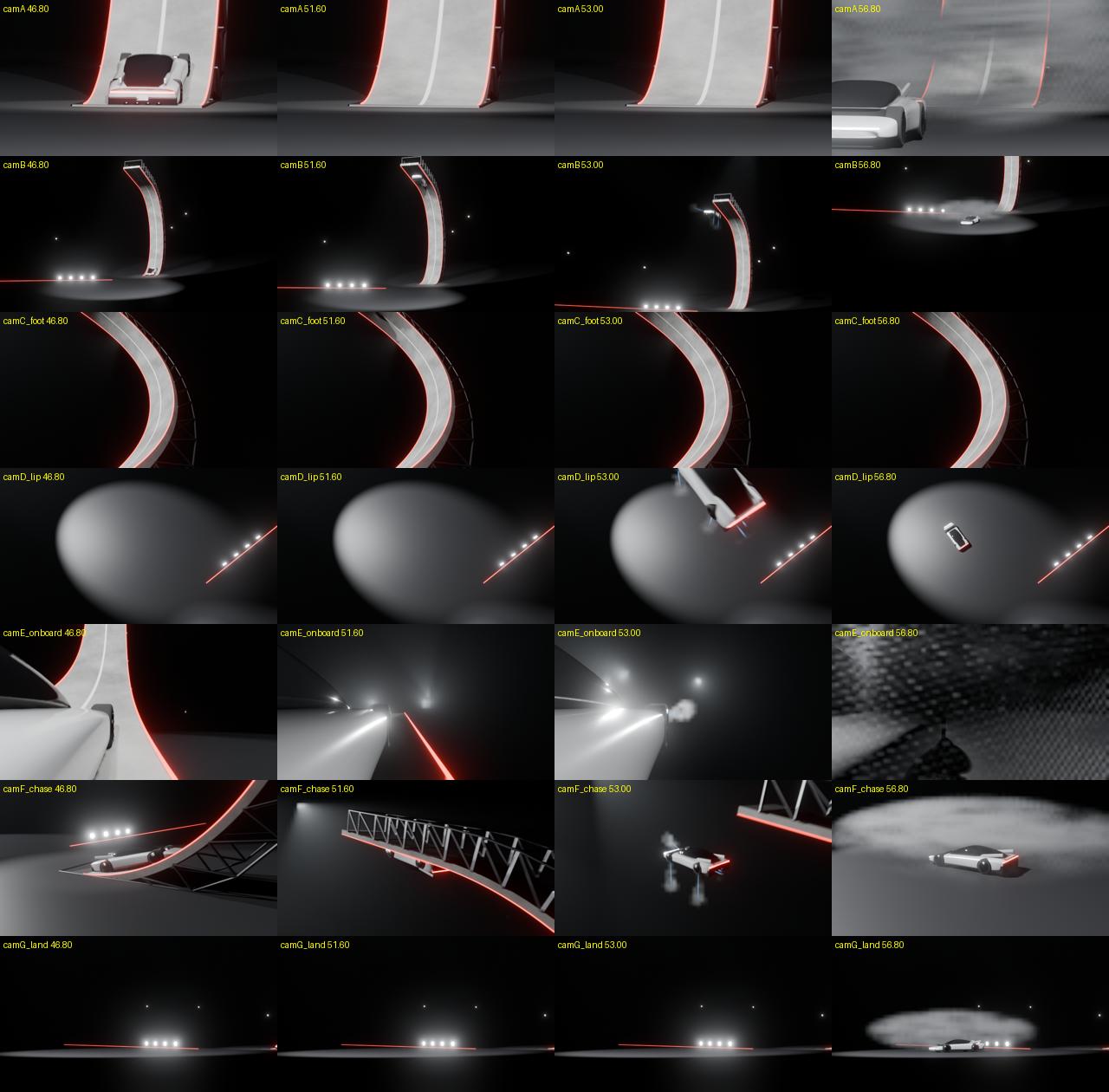 Contact sheet of the virtual coverage cameras