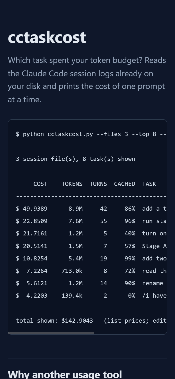 The first landing page on a 360 pixel phone. The terminal table is cut off at the right edge, so the task names read 'add a t', 'run sta', 'turn on'.